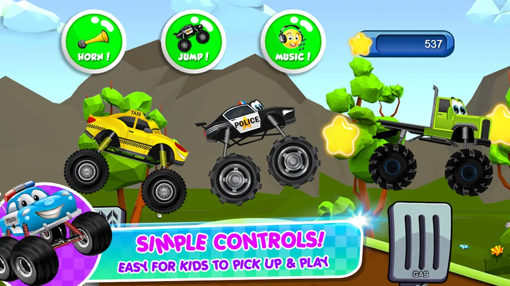 Monster Trucks Game for Kids 2 — Мод: Без рекламы и всё открыто — скриншот 5