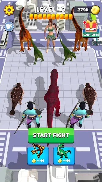 Dinosaur Monster Fight Battle — Взломанная версия (Безлимитные деньги и мощные динозавры) — скриншот 2