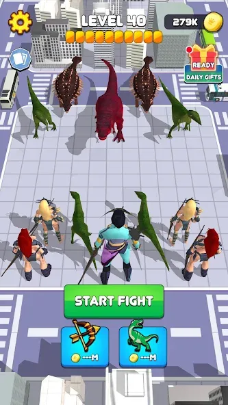 Dinosaur Monster Fight Battle — Взломанная версия (Безлимитные деньги и мощные динозавры) — скриншот 3
