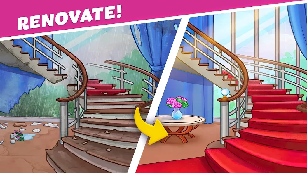 Alice's Hotel - Match Story MOD — Безлимитные монеты и энергия на Андроид — скриншот 4