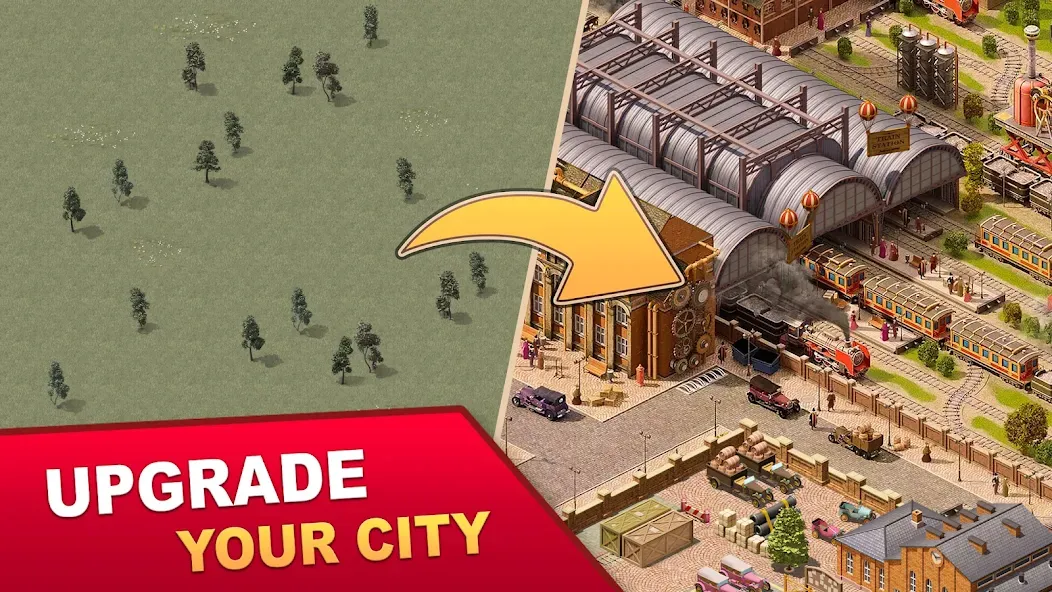 Steam City: Town building game MOD APK — Безлимитные деньги и ресурсы — скриншот 1
