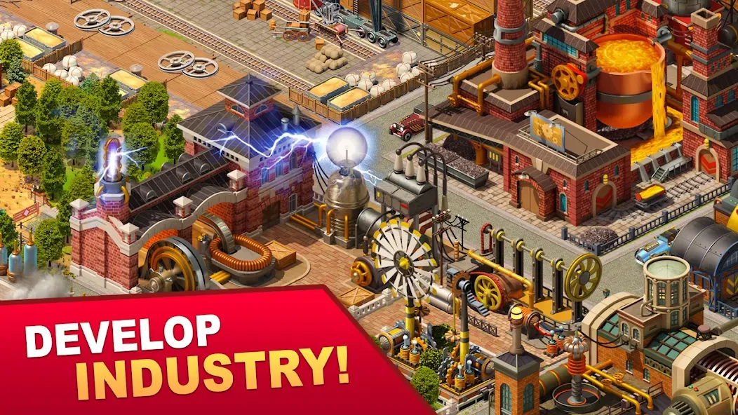 Steam City: Town building game MOD APK — Безлимитные деньги и ресурсы — скриншот 3