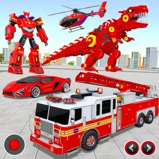 Fire Truck Robot Car Game на Андроид — Мод Безлимитные деньги и все машины открыты — скриншот 1