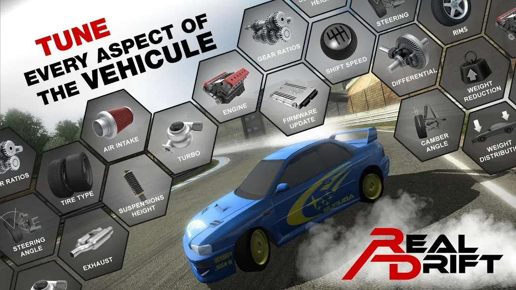 Скачать взлом Real Drift Car Racing Lite на Андроид — Безлимитные деньги и открыты все машины — скриншот 4