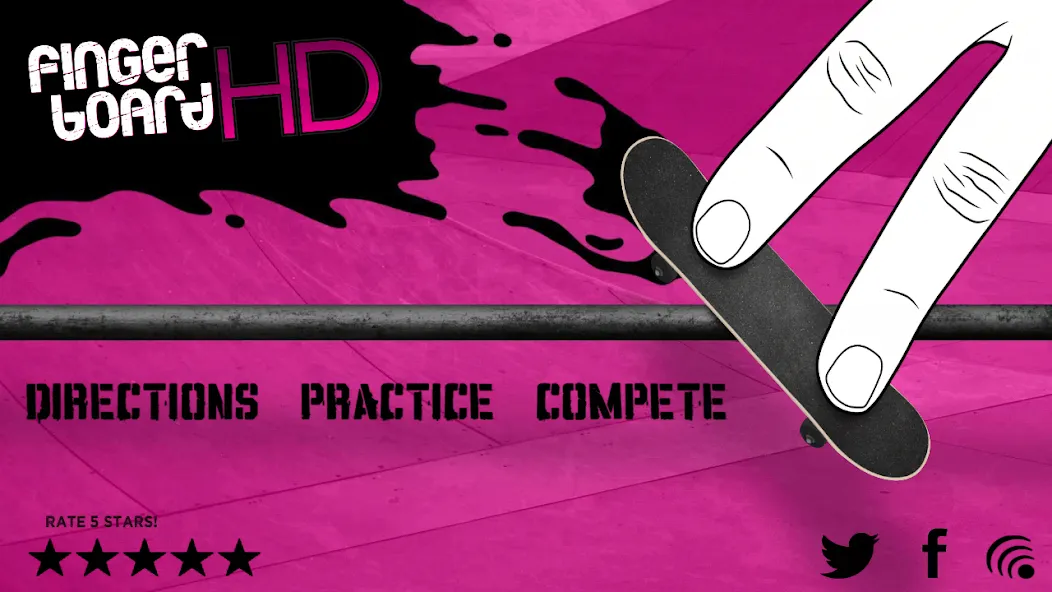 Скачать взломанную Fingerboard HD Skateboarding — Безлимитные деньги и все доски открыты — скриншот 1