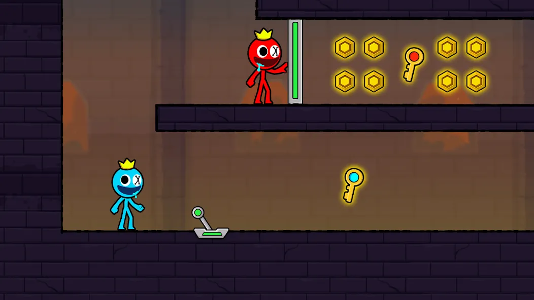 Red and Blue Stickman 2024 на Андроид — Открыты все уровни и скины — скриншот 1 Red and Blue Stickman 2024 на Андроид — Открыты все уровни и скины — скриншот 1