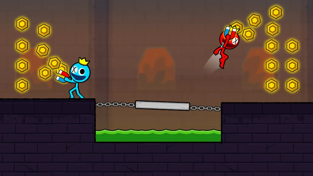 Red and Blue Stickman 2024 на Андроид — Открыты все уровни и скины — скриншот 3 Red and Blue Stickman 2024 на Андроид — Открыты все уровни и скины — скриншот 3