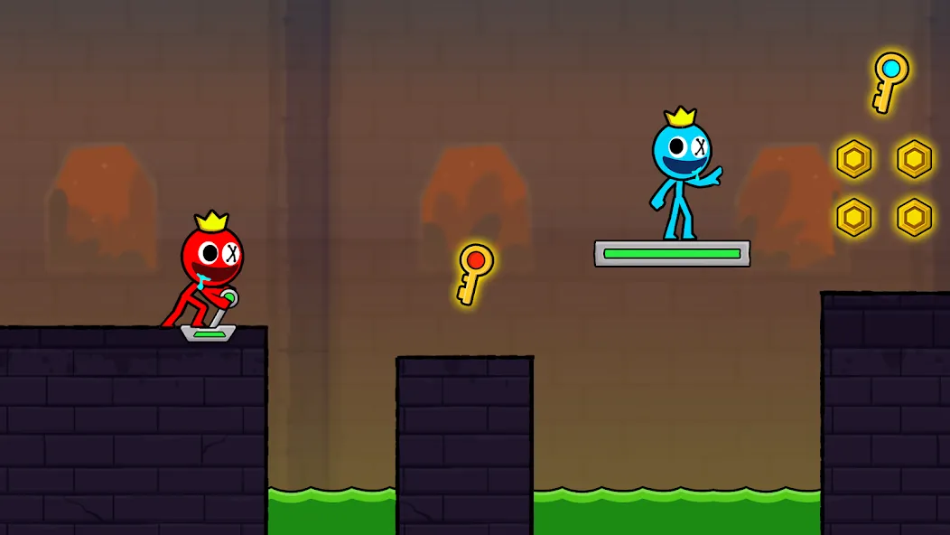 Red and Blue Stickman 2024 на Андроид — Открыты все уровни и скины — скриншот 5 Red and Blue Stickman 2024 на Андроид — Открыты все уровни и скины — скриншот 5