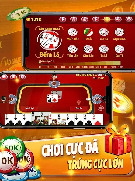 Tiến Lên Đếm Lá - Tien Len MOD APK — Безлимитные монеты и подсказки — скриншот 5