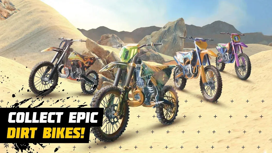 Dirt Bike Unchained: MX Racing — Взломанная версия (Безлимитные деньги и открыты все байки) — скриншот 1 Dirt Bike Unchained: MX Racing — Взломанная версия (Безлимитные деньги и открыты все байки) — скриншот 1