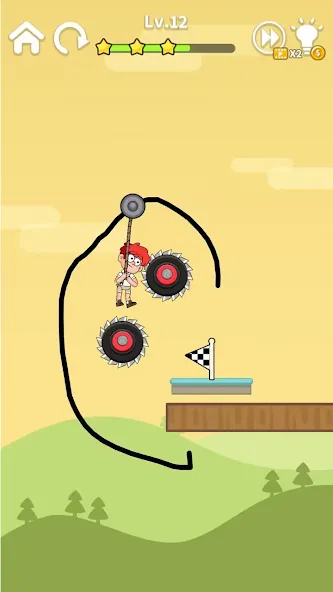 Zipline Rescue: Physics Game — Безлимитные деньги и все уровни — скриншот 2 Zipline Rescue: Physics Game — Безлимитные деньги и все уровни — скриншот 2