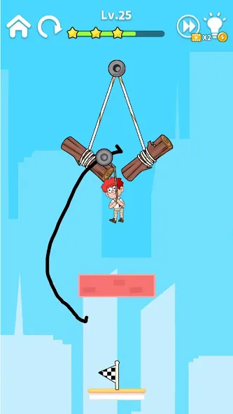 Zipline Rescue: Physics Game — Безлимитные деньги и все уровни — скриншот 5 Zipline Rescue: Physics Game — Безлимитные деньги и все уровни — скриншот 5