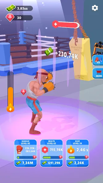 Скачать Tap Punch - 3D Boxing (Мод: Безлимитные деньги и урон) на Андроид — скриншот 3 Скачать Tap Punch - 3D Boxing (Мод: Безлимитные деньги и урон) на Андроид — скриншот 3