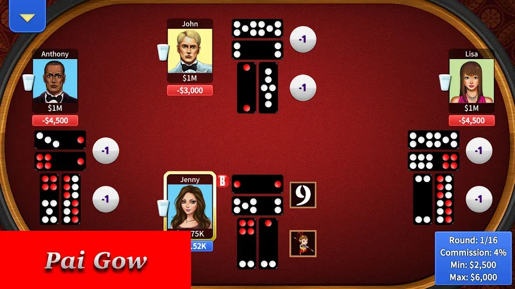 Pai Gow Online - KK Paigow 2 (Мод Безлимитные монеты и удача) — скриншот 4