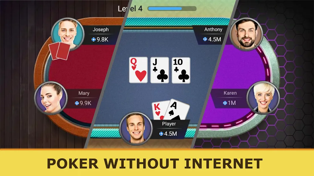 Poker Offline: Texas Holdem — Мод: Безлимитные фишки и всё открыто — скриншот 2