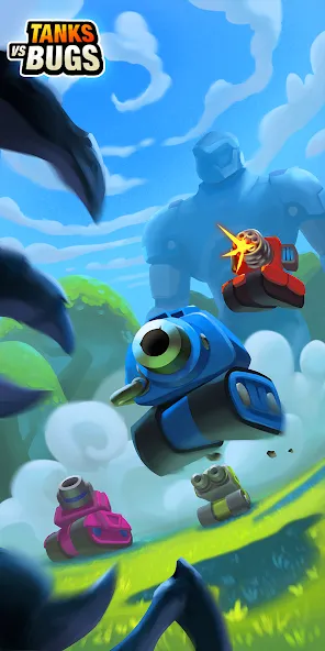 Tanks vs Bugs (Мод Безлимитные деньги и мощные танки) — скриншот 1 Tanks vs Bugs (Мод Безлимитные деньги и мощные танки) — скриншот 1