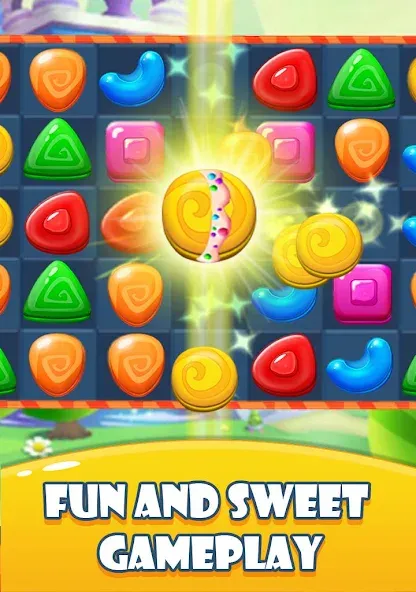 Взломанная Cookie Jelly Match на Андроид — Безлимитные жизни и подсказки — скриншот 5