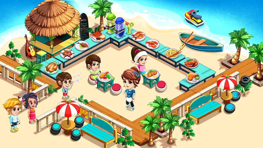 Скачать Cooking Restaurant Kitchen (Мод: Безлимитные деньги и все блюда открыты) на Андроид — скриншот 3