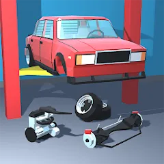 Retro Garage - Car Mechanic MOD APK на Android — Безлимитные деньги и запчасти