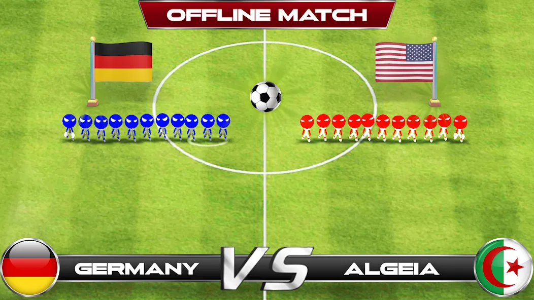 Stickman Soccer Football Game (Мод Безлимитные монеты и открыты все команды) — скриншот 1