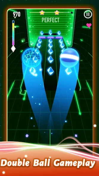 Rolling Twins: Music Ball Rush MOD APK — Безлимитные деньги и алмазы — скриншот 3 Rolling Twins: Music Ball Rush MOD APK — Безлимитные деньги и алмазы — скриншот 3