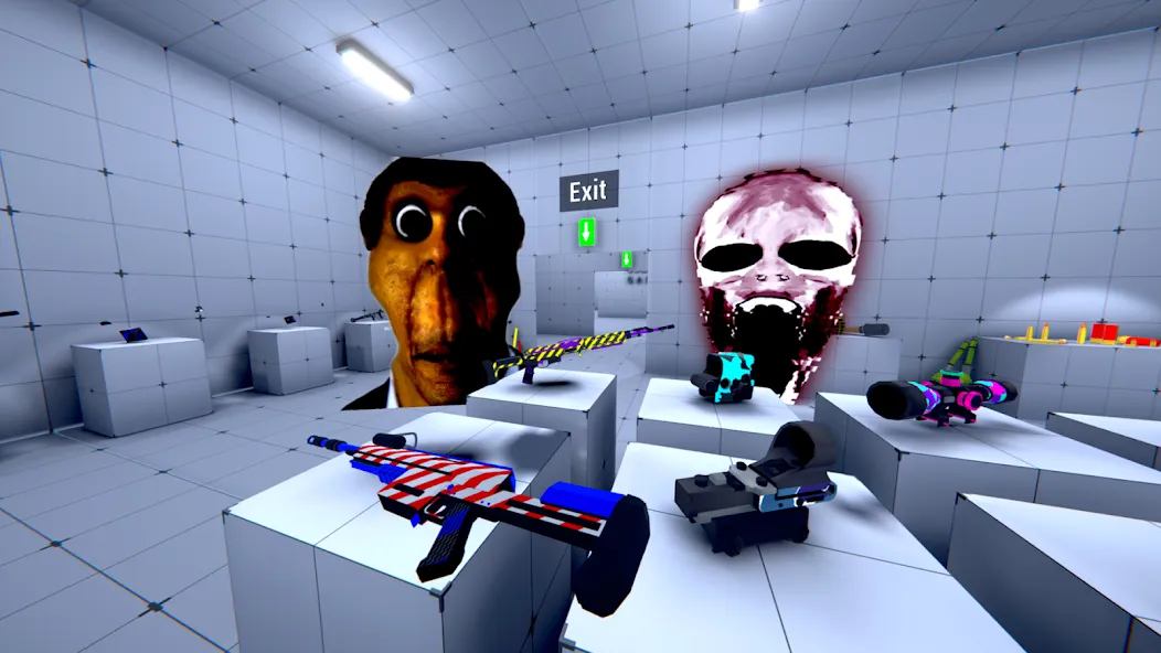 Скачать Nextbots In Backrooms: Shooter на телефон — Безлимитные патроны и бессмертие — скриншот 5