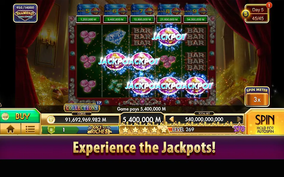 Black Diamond Casino Slots — Мод: Безлимитные монеты и джекпоты — скриншот 4