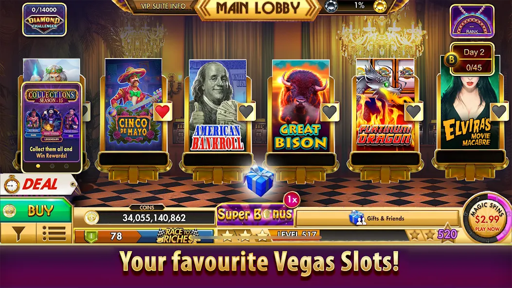 Black Diamond Casino Slots — Мод: Безлимитные монеты и джекпоты — скриншот 5