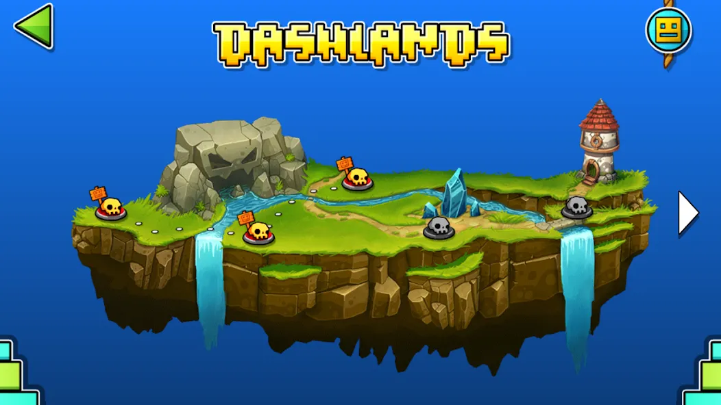 Geometry Dash World на Андроид — Открыты все уровни и скины — скриншот 2 Geometry Dash World на Андроид — Открыты все уровни и скины — скриншот 2