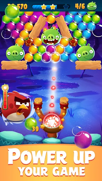 Angry Birds POP Bubble Shooter Mod APK Безлимитные бустеры и жизни — Скачать на Андроид — скриншот 4