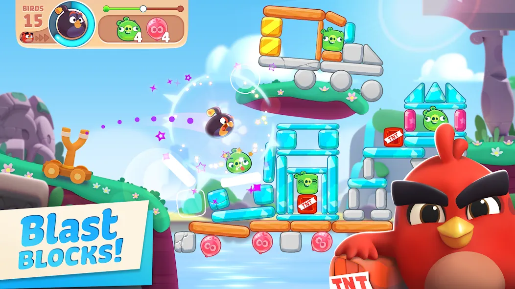 Скачать Angry Birds Journey — Модификация Безлимитные жизни и открыты все уровни — скриншот 1
