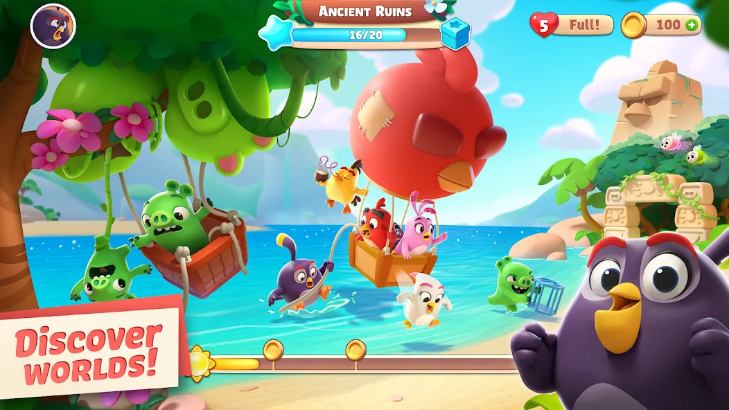 Скачать Angry Birds Journey — Модификация Безлимитные жизни и открыты все уровни — скриншот 2