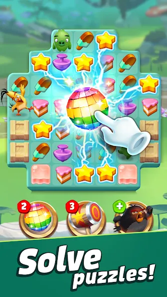 Скачать Angry Birds Match 3 на Android — Безлимитные жизни и монеты — скриншот 1