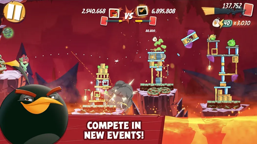 Angry Birds 2 MOD APK — Безлимитные монеты и все уровни — скриншот 3
