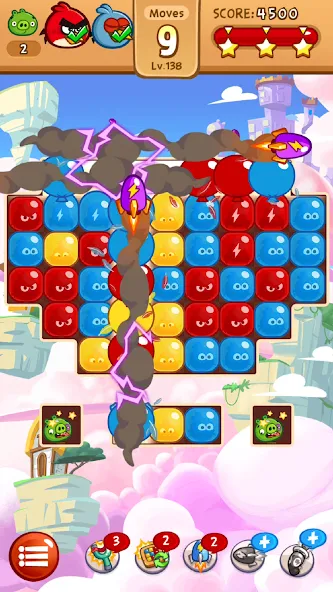 Скачать взлом Angry Birds Blast на Андроид — Безлимитные жизни и усилители — скриншот 2