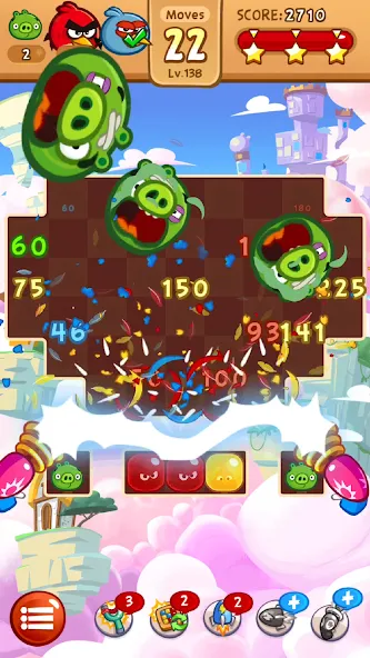 Скачать взлом Angry Birds Blast на Андроид — Безлимитные жизни и усилители — скриншот 4