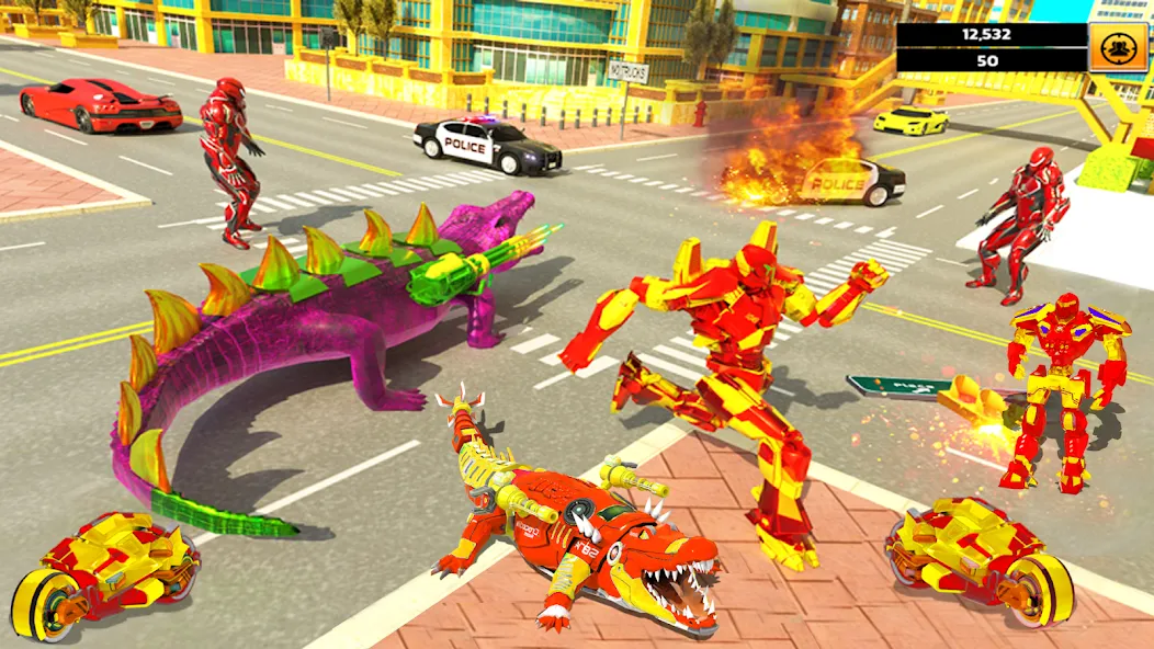 Robot Game Transform Crocodile Mod APK Безлимитные деньги и оружие — Скачать на Андроид — скриншот 3