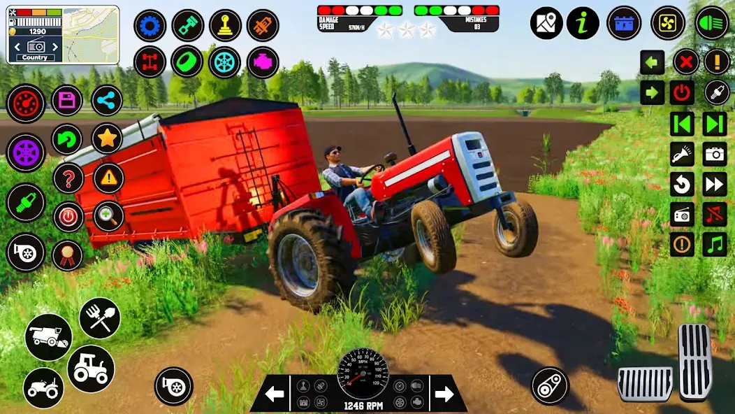 Indian Tractor Farming Games MOD APK на Android — Безлимитные деньги и все тракторы открыты — скриншот 5