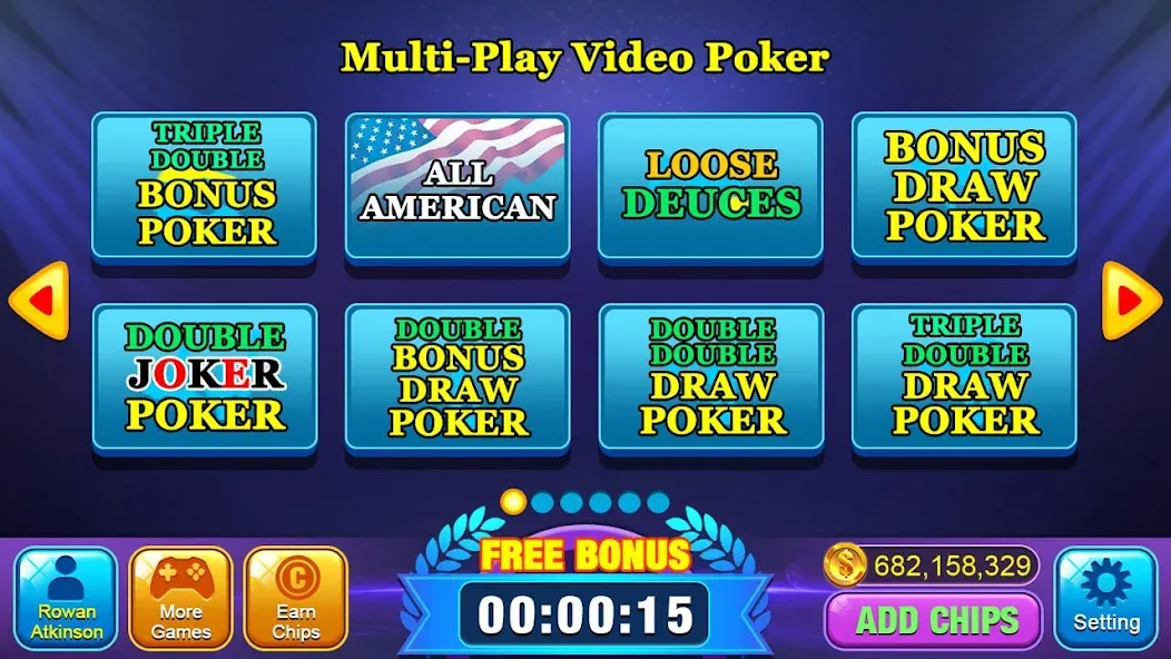 Video Poker Games - Multi Hand MOD APK — Много фишек и все руки открыты — скриншот 2