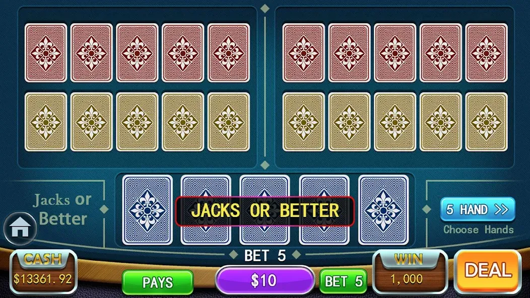 Video Poker Games - Multi Hand MOD APK — Много фишек и все руки открыты — скриншот 4