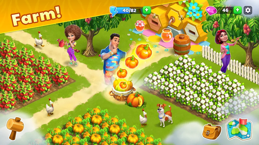 Bermuda Adventures Farm Island (Мод Безлимитные деньги и ресурсы) — скриншот 1