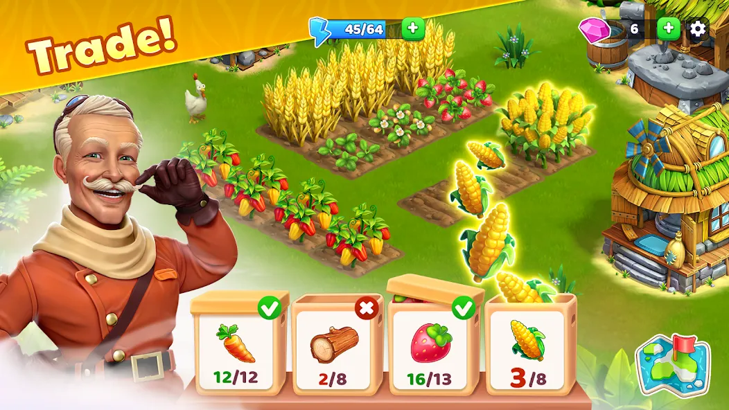 Bermuda Adventures Farm Island (Мод Безлимитные деньги и ресурсы) — скриншот 5