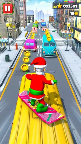 Xmas Santa Surfer Running Game — Взломанная версия (Безлимитные монеты и подарки) — скриншот 1 Xmas Santa Surfer Running Game — Взломанная версия (Безлимитные монеты и подарки) — скриншот 1