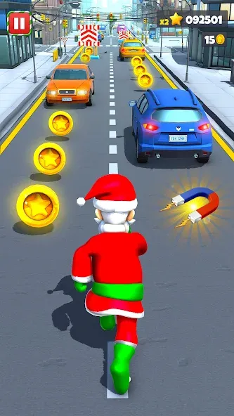 Xmas Santa Surfer Running Game — Взломанная версия (Безлимитные монеты и подарки) — скриншот 2 Xmas Santa Surfer Running Game — Взломанная версия (Безлимитные монеты и подарки) — скриншот 2