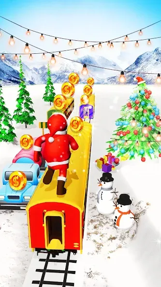 Xmas Santa Surfer Running Game — Взломанная версия (Безлимитные монеты и подарки) — скриншот 3 Xmas Santa Surfer Running Game — Взломанная версия (Безлимитные монеты и подарки) — скриншот 3