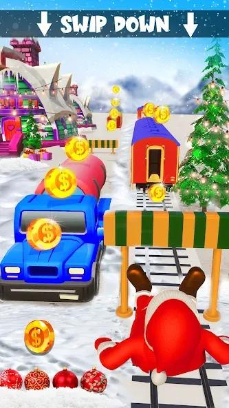 Xmas Santa Surfer Running Game — Взломанная версия (Безлимитные монеты и подарки) — скриншот 4 Xmas Santa Surfer Running Game — Взломанная версия (Безлимитные монеты и подарки) — скриншот 4