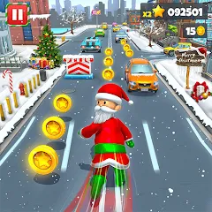 Xmas Santa Surfer Running Game — Взломанная версия (Безлимитные монеты и подарки)