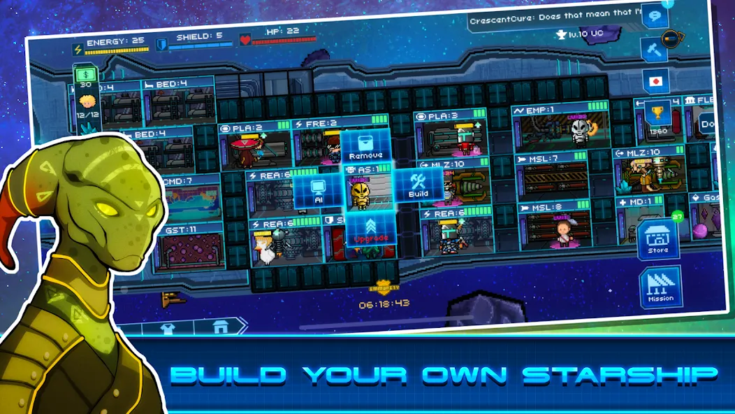 Скачать взломанную Pixel Starships™ — Безлимитные ресурсы и ускоренное строительство — скриншот 1