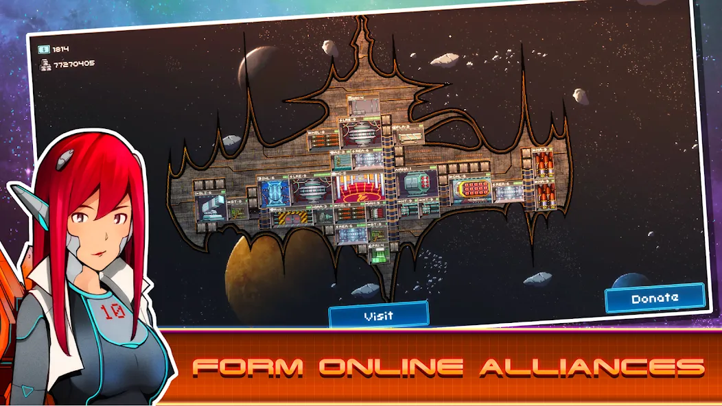 Скачать взломанную Pixel Starships™ — Безлимитные ресурсы и ускоренное строительство — скриншот 2