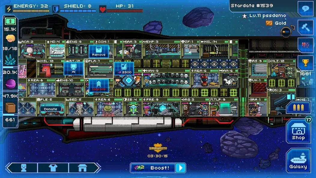 Скачать взломанную Pixel Starships™ — Безлимитные ресурсы и ускоренное строительство — скриншот 5